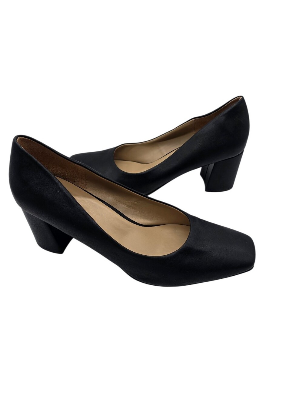 Naturalizer Warner Classic Black Block Heel Pumps Women's Size 12